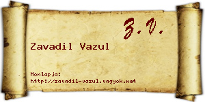 Zavadil Vazul névjegykártya
